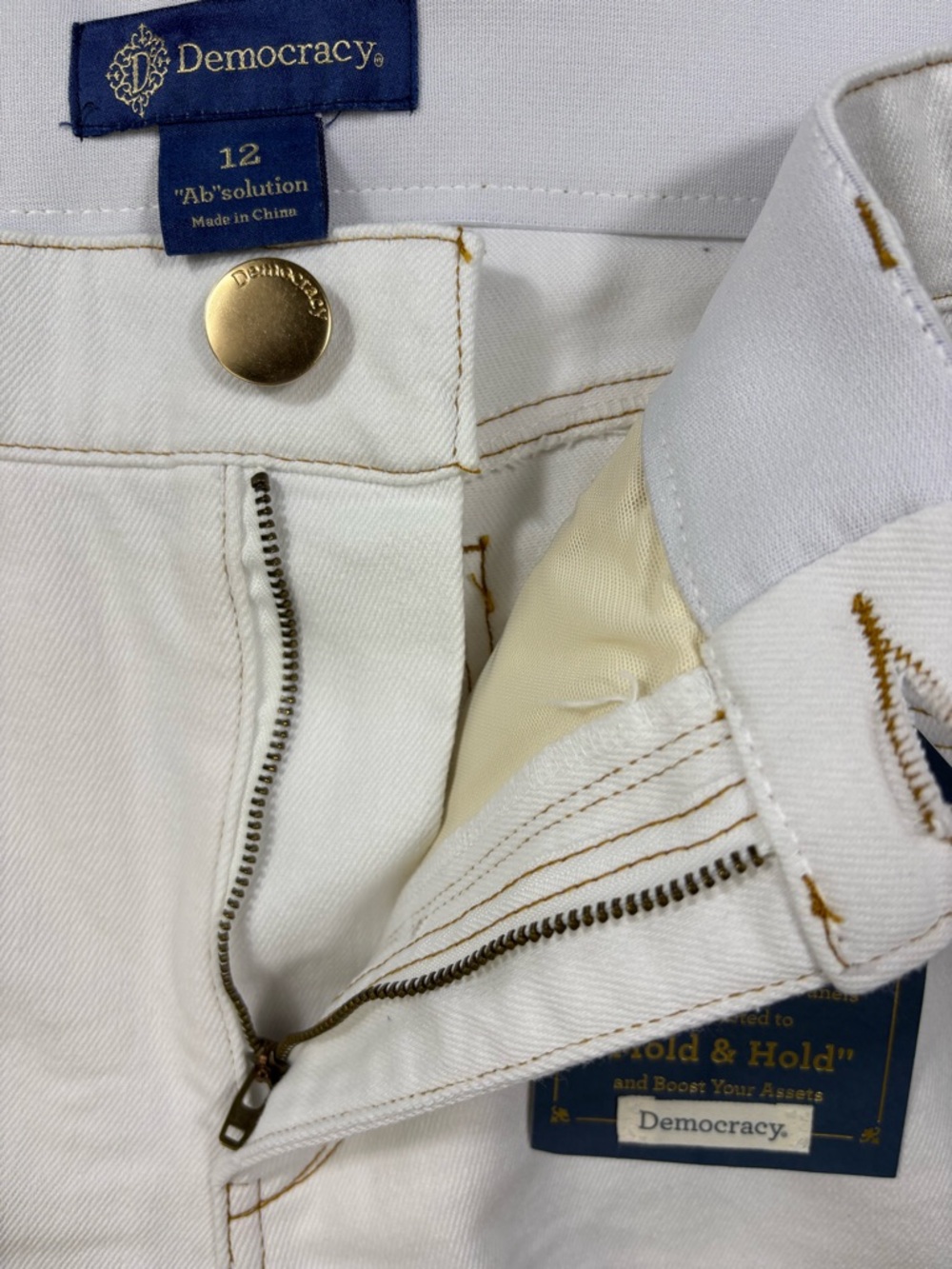 NWT Democracy White AB solution Skyrise Wide Leg Cropped  Jeans - Picture 7 of 9